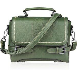 Cute Soft Green Vegan Leather Small Crossbody Purse Lightweight Everyday Handbag